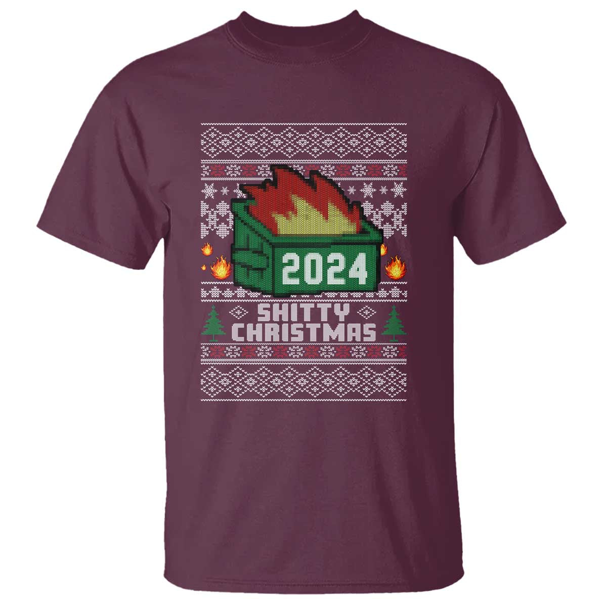 funny-shitty-christmas-2024-dumpster-fire-t-shirt