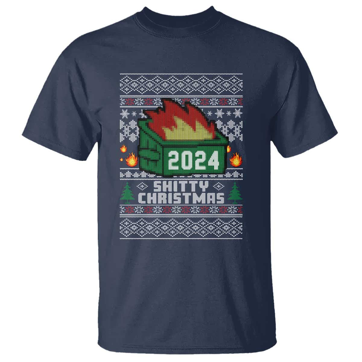 funny-shitty-christmas-2024-dumpster-fire-t-shirt