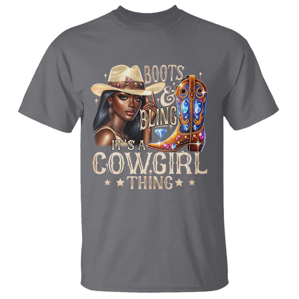 cowgirl-t-shirt-boots-bling-its-a-cowgirl-thing-melanin-rodeo