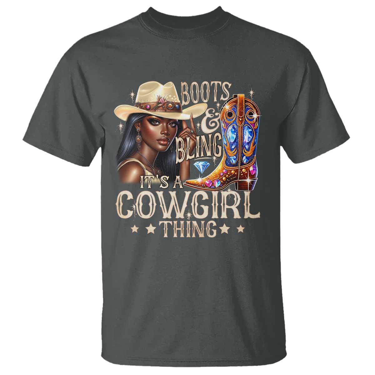 cowgirl-t-shirt-boots-bling-its-a-cowgirl-thing-melanin-rodeo
