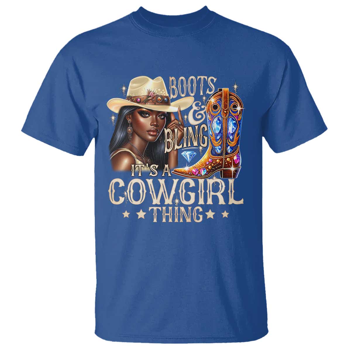cowgirl-t-shirt-boots-bling-its-a-cowgirl-thing-melanin-rodeo