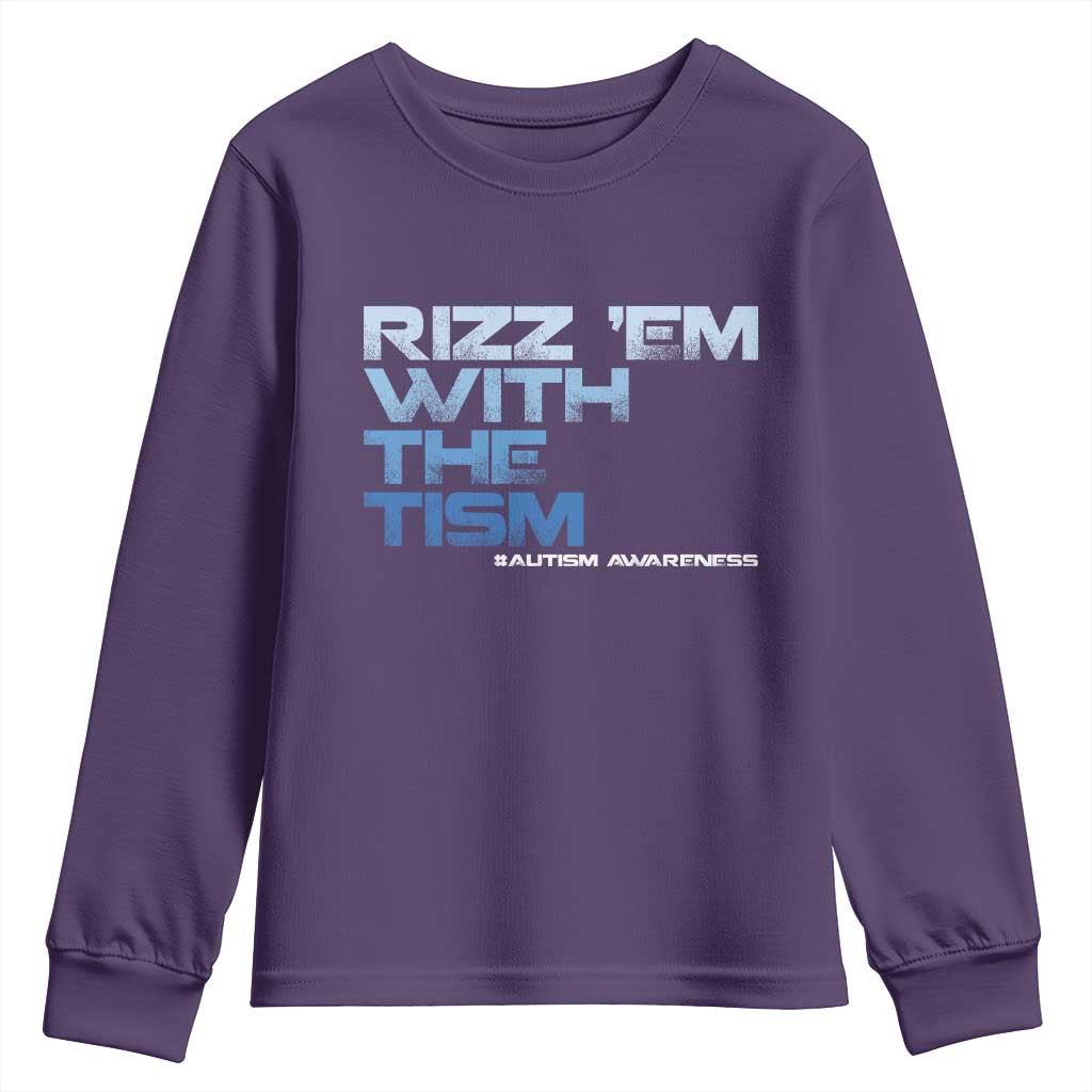 Funny Rizz Em With The Tism Youth Sweatshirt Meme Autistic Autism Support