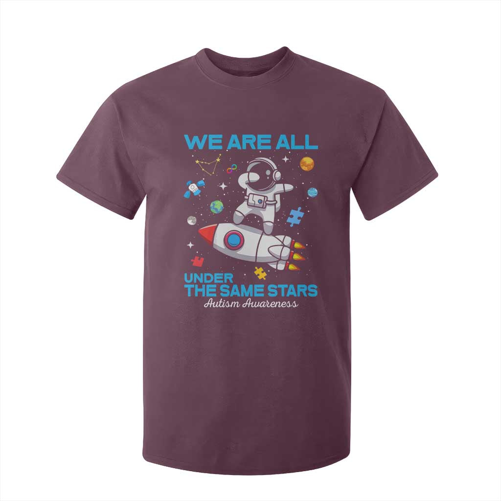 Autism Acceptance T Shirt For Kid We Are All Under The Same Stars
