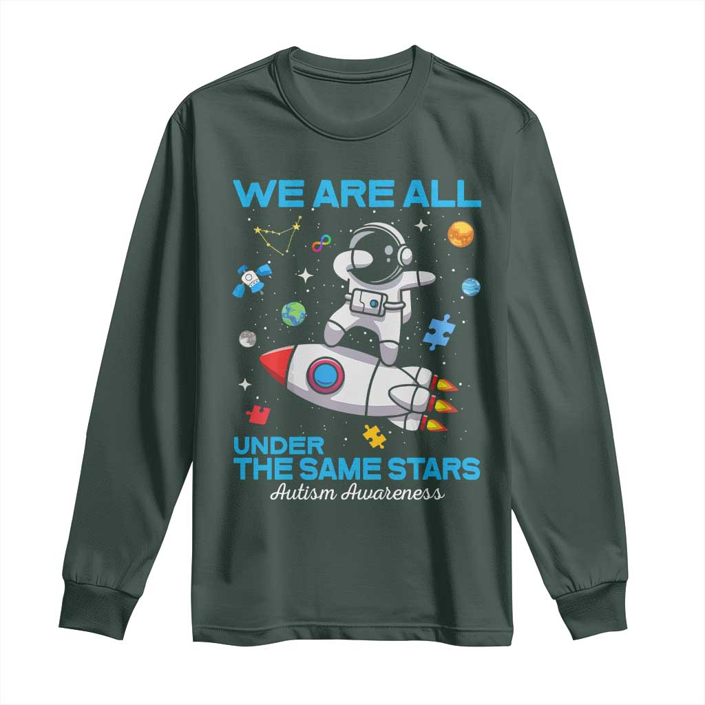 Autism Acceptance Long Sleeve Shirt We Are All Under The Same Stars