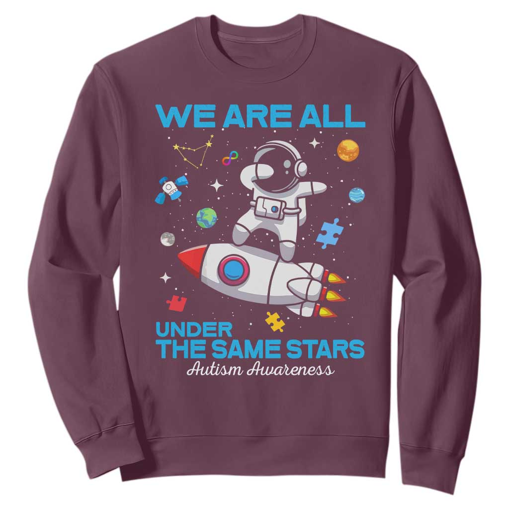 Autism Acceptance Sweatshirt We Are All Under The Same Stars