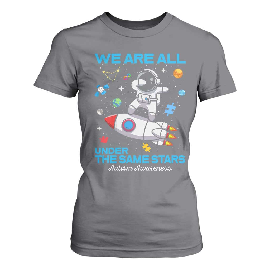 Autism Acceptance T Shirt For Women We Are All Under The Same Stars