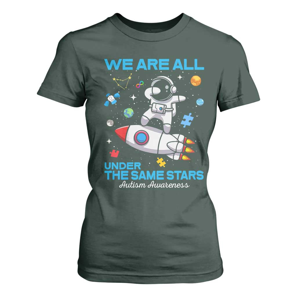 Autism Acceptance T Shirt For Women We Are All Under The Same Stars