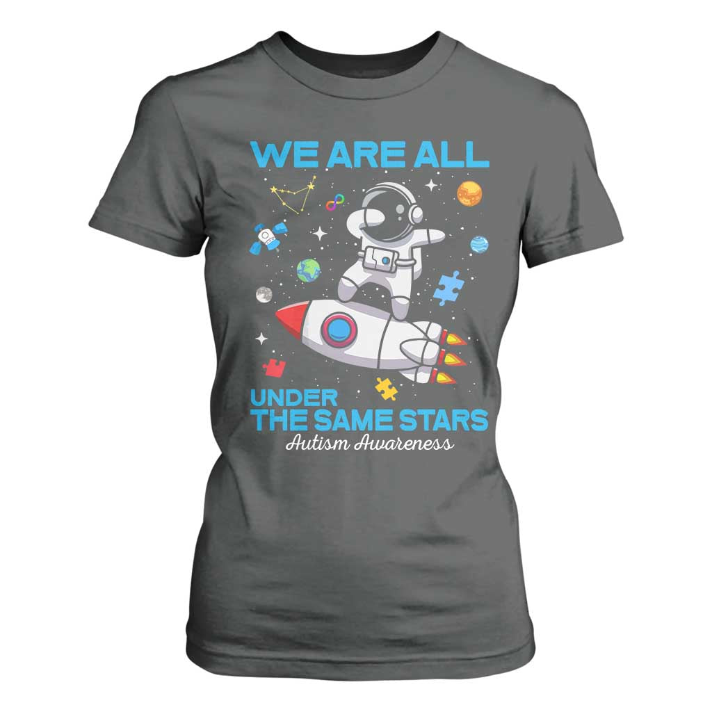 Autism Acceptance T Shirt For Women We Are All Under The Same Stars