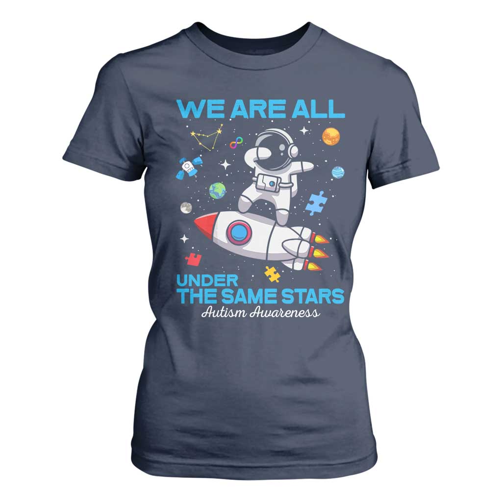Autism Acceptance T Shirt For Women We Are All Under The Same Stars