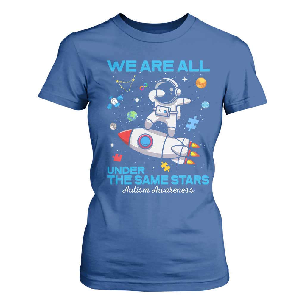 Autism Acceptance T Shirt For Women We Are All Under The Same Stars