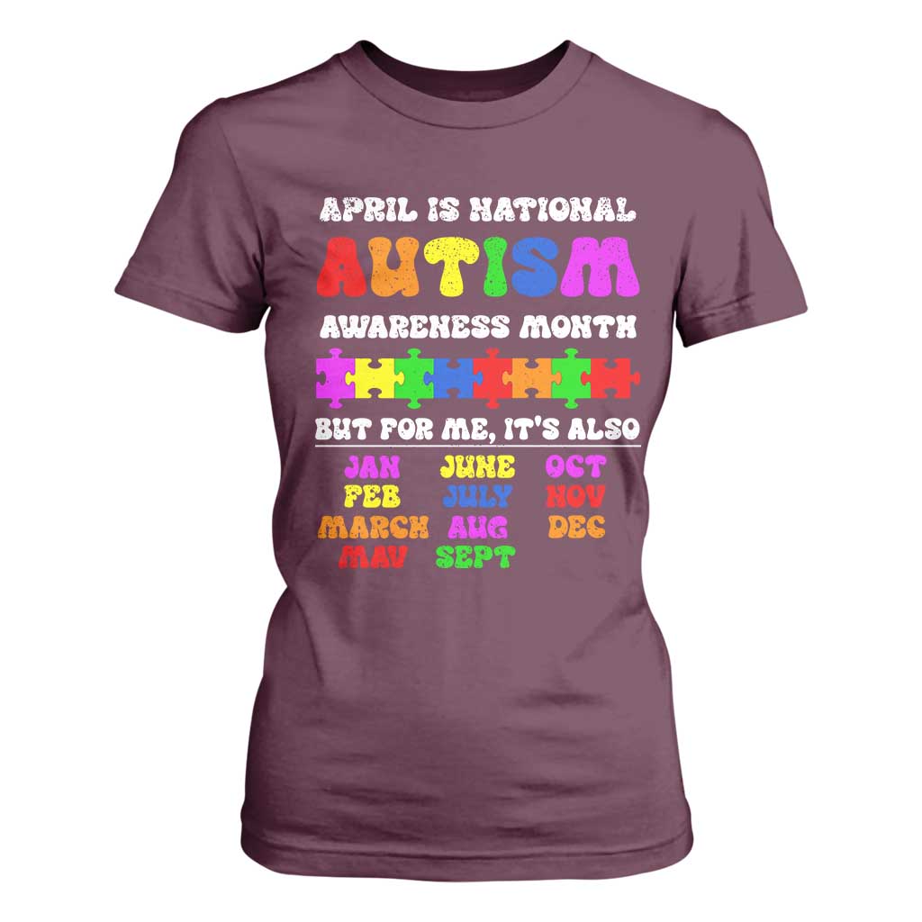 National Autism Awerness Month T Shirt For Women Autistic Kids Gift