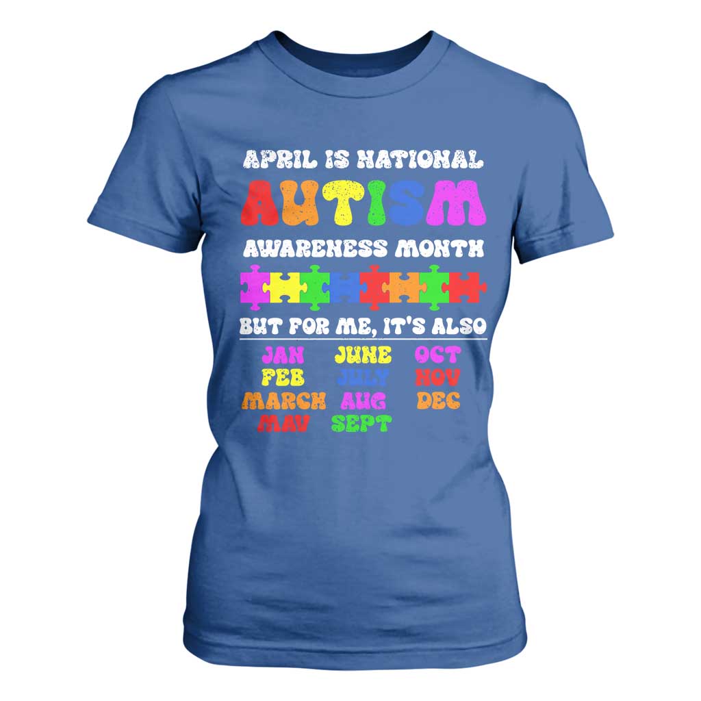 National Autism Awerness Month T Shirt For Women Autistic Kids Gift