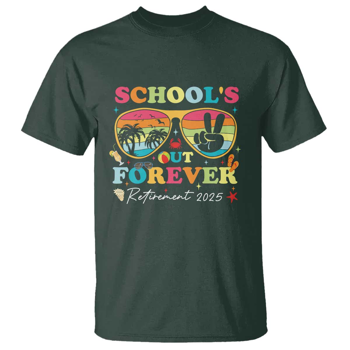 schools-out-forever-retired-teacher-2025-t-shirt-groovy-retirement