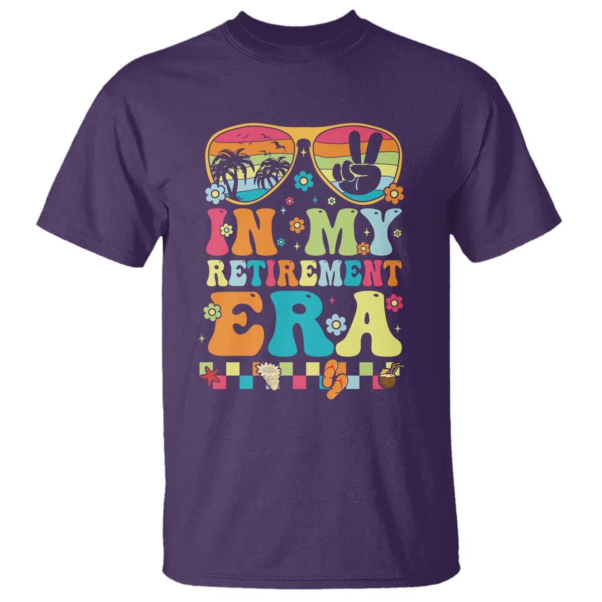 retired-est-2025-t-shirt-in-my-retirement-era-groovy-summer-vibes