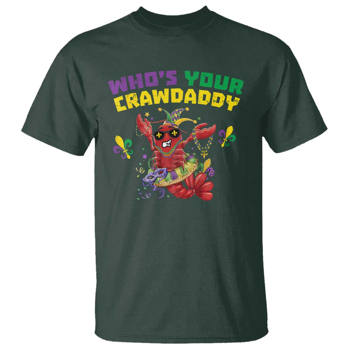 mardi-gras-crawfish-t-shirt-whos-your-crawdaddy-jester-beads