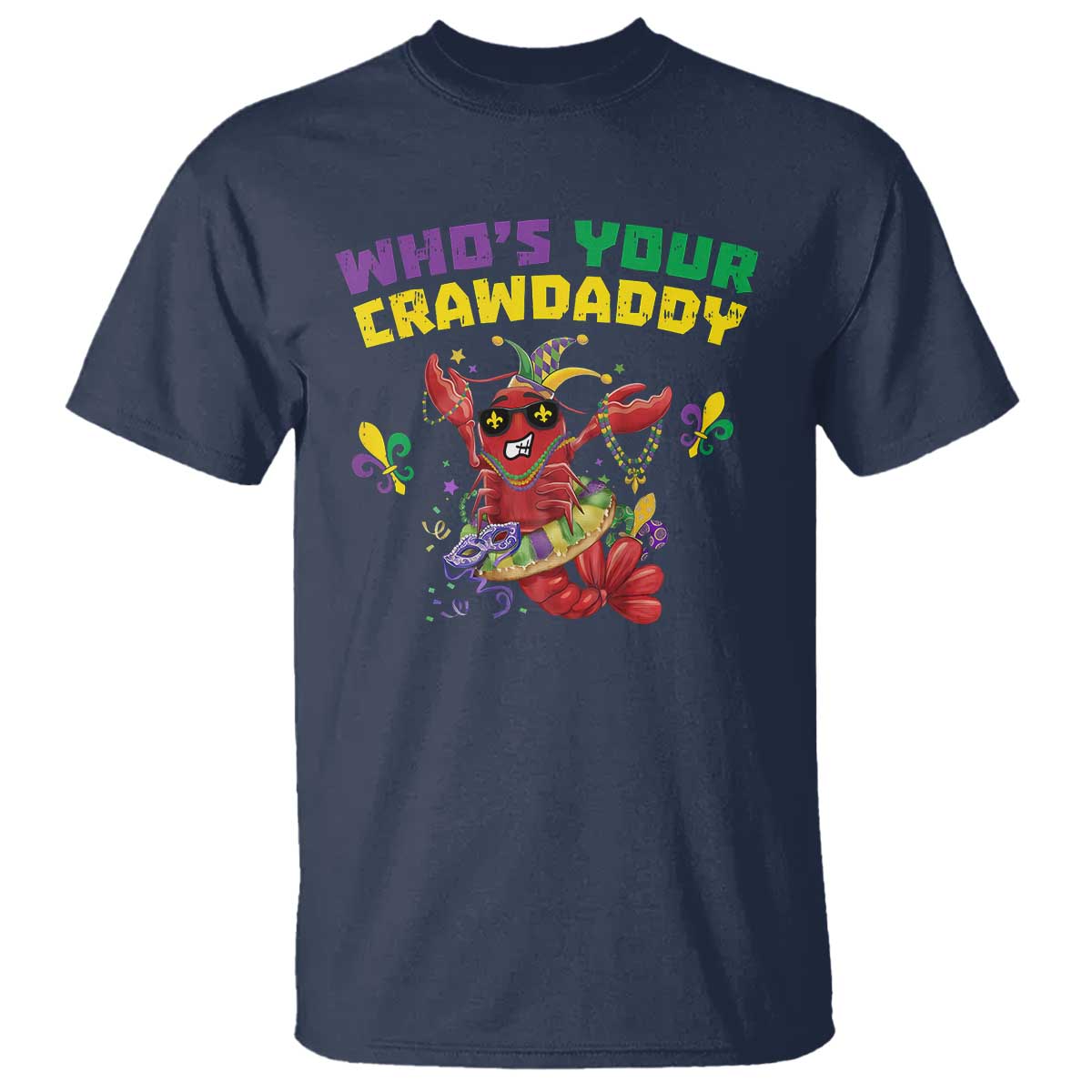 mardi-gras-crawfish-t-shirt-whos-your-crawdaddy-jester-beads