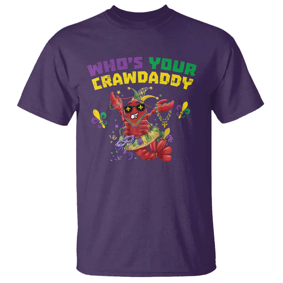 mardi-gras-crawfish-t-shirt-whos-your-crawdaddy-jester-beads