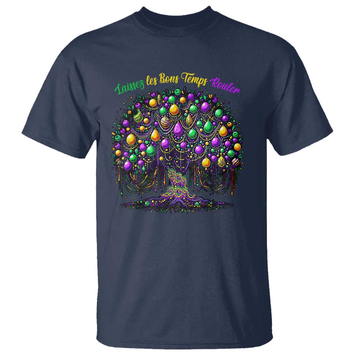 mardi-gras-bead-tree-t-shirt-carnival-new-orleans-2025-laissez-les-bons-temps-rouler