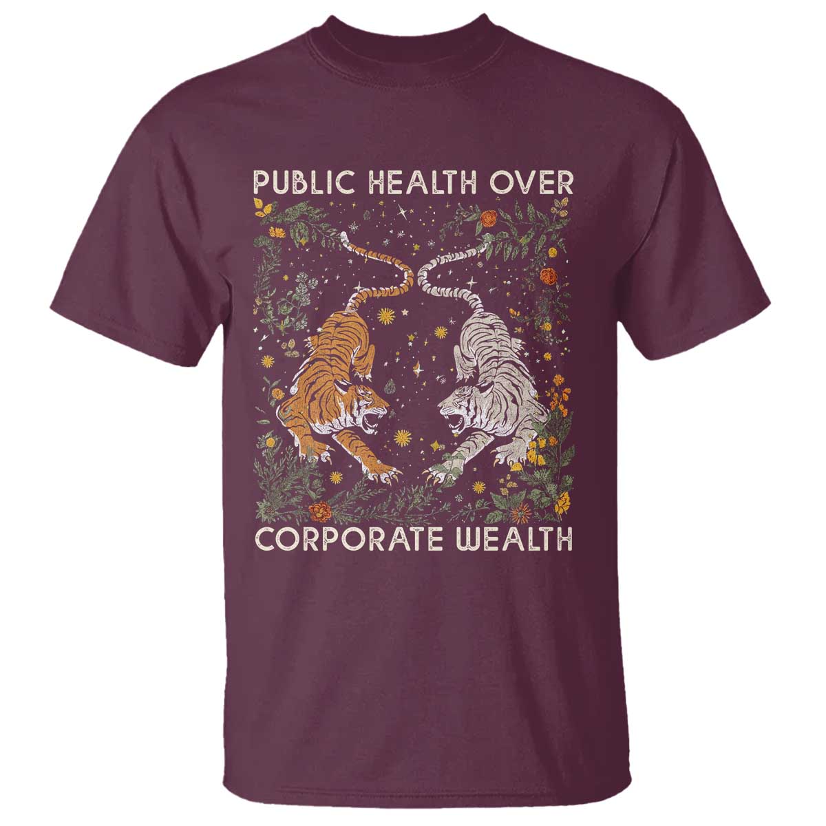 public-health-over-corporate-wealth-t-shirt-boho-tiger