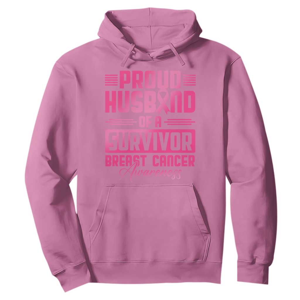 Husband Of A Warrior Breast Cancer Warrior Hoodie Wife Support Squad