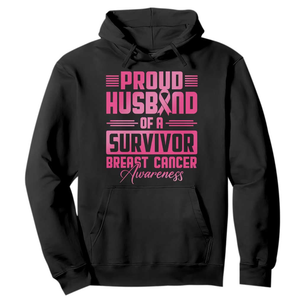 Husband Of A Warrior Breast Cancer Warrior Hoodie Wife Support Squad