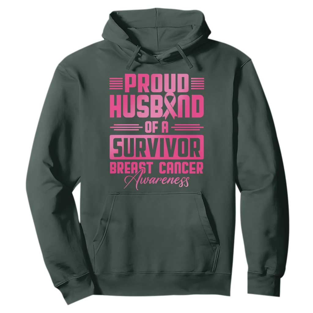 Husband Of A Warrior Breast Cancer Warrior Hoodie Wife Support Squad
