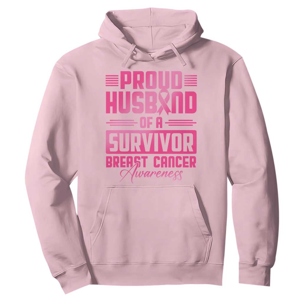 Husband Of A Warrior Breast Cancer Warrior Hoodie Wife Support Squad