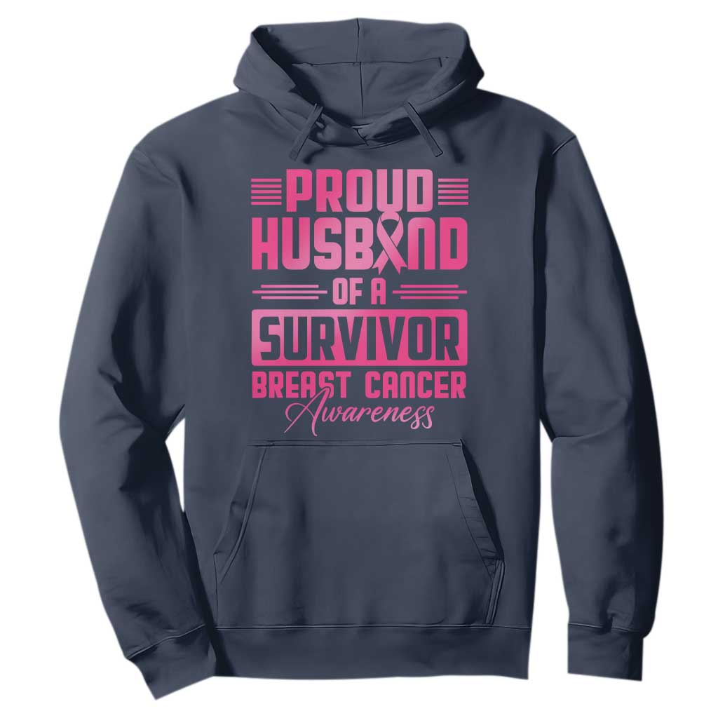 Husband Of A Warrior Breast Cancer Warrior Hoodie Wife Support Squad