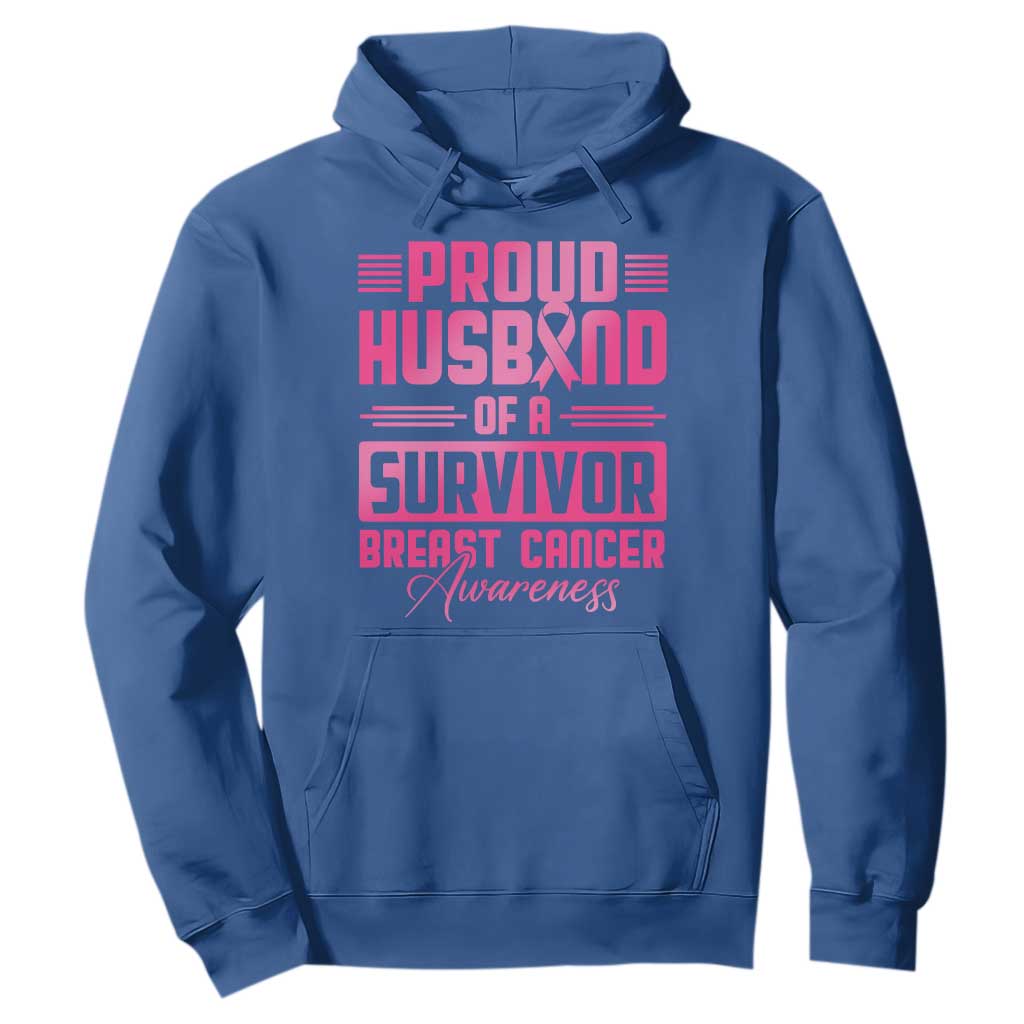 Husband Of A Warrior Breast Cancer Warrior Hoodie Wife Support Squad