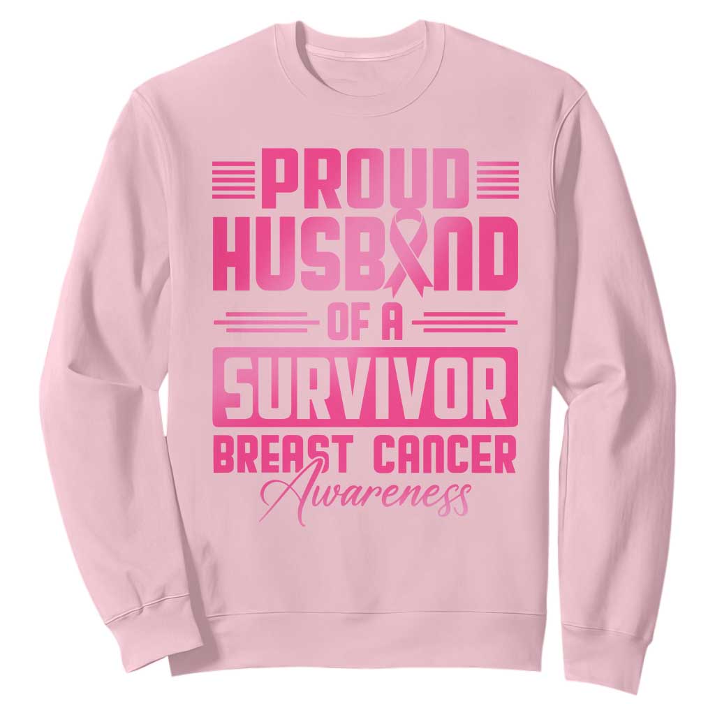Husband Of A Warrior Breast Cancer Warrior Sweatshirt Wife Support Squad