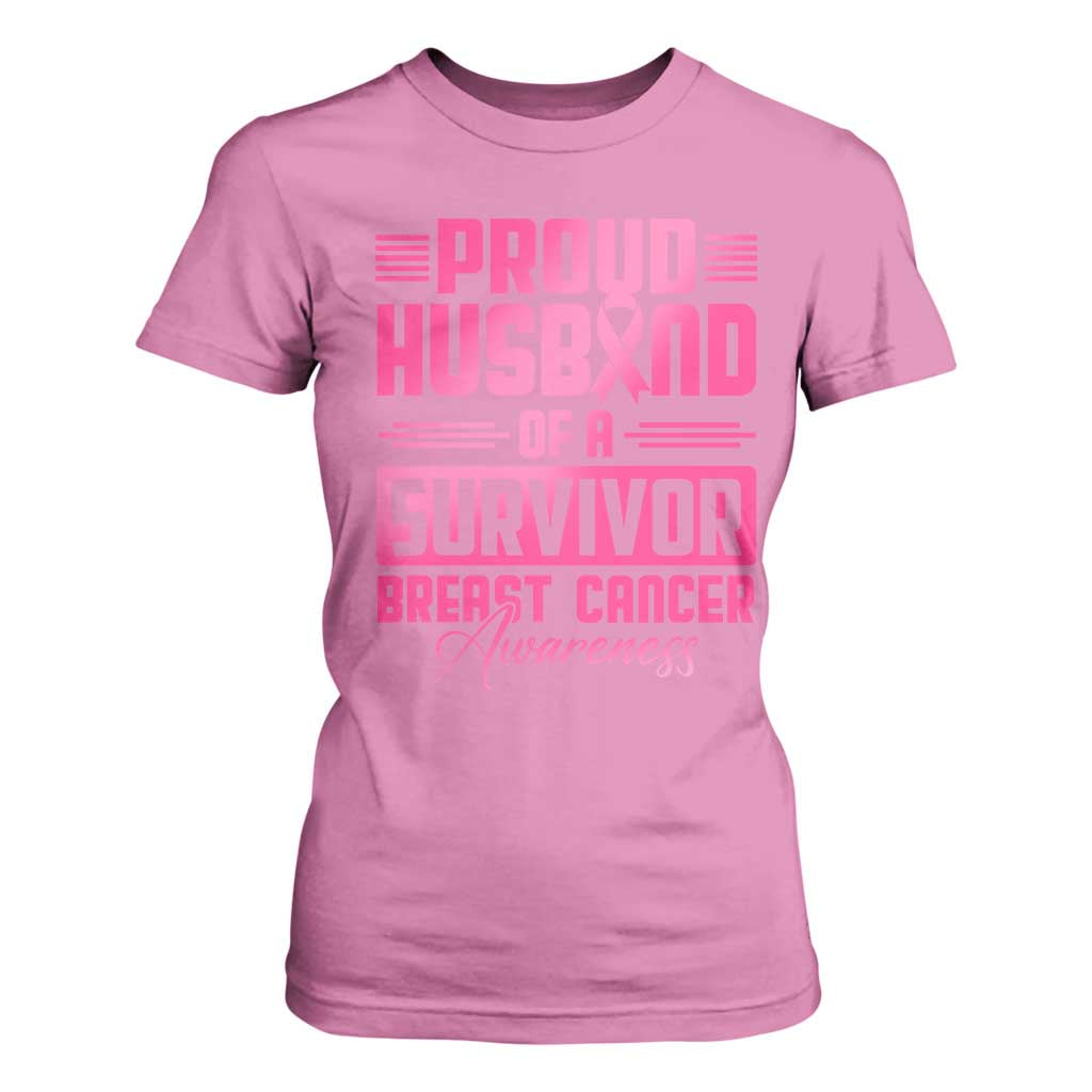 Husband Of A Warrior Breast Cancer Warrior T Shirt For Women Wife Support Squad