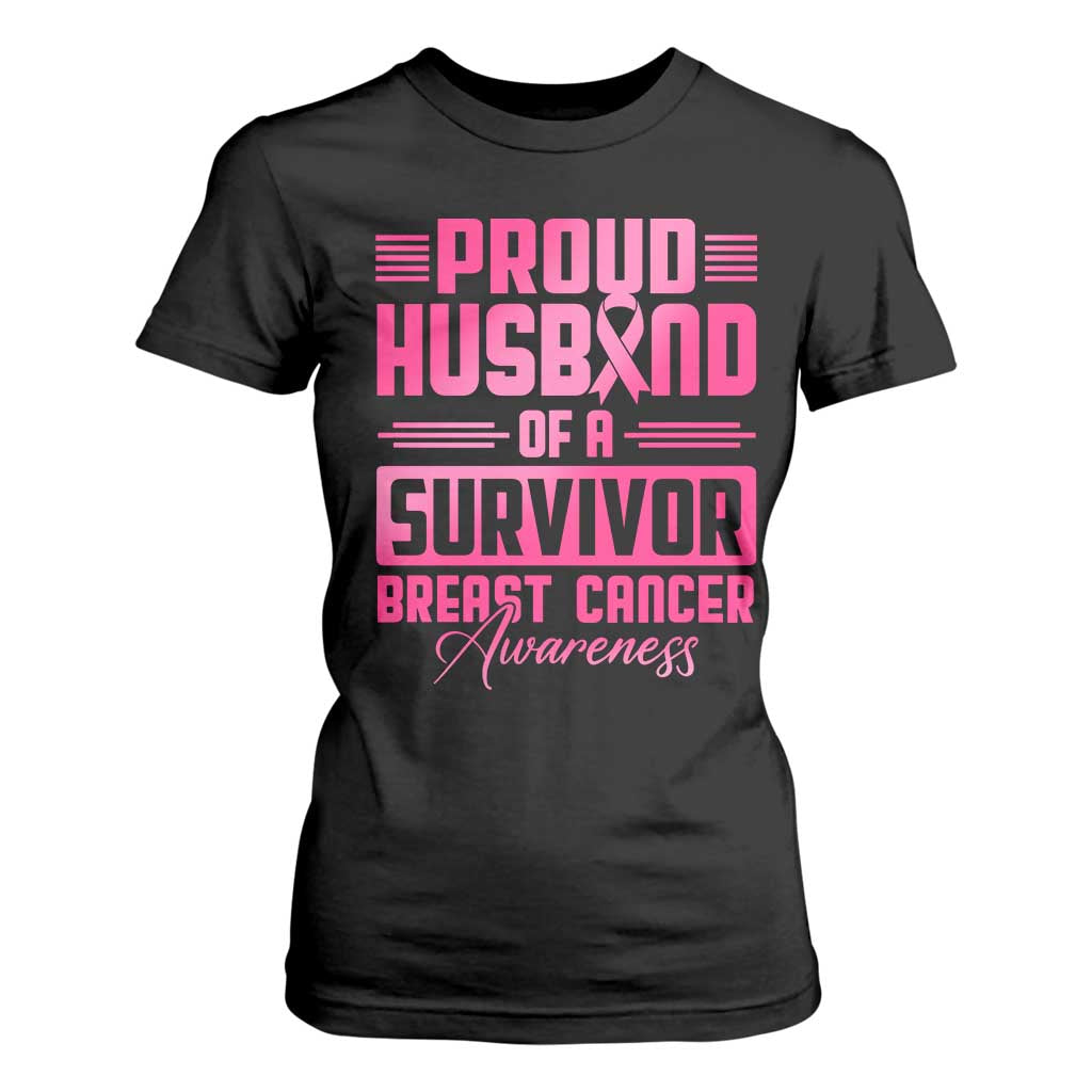 Husband Of A Warrior Breast Cancer Warrior T Shirt For Women Wife Support Squad