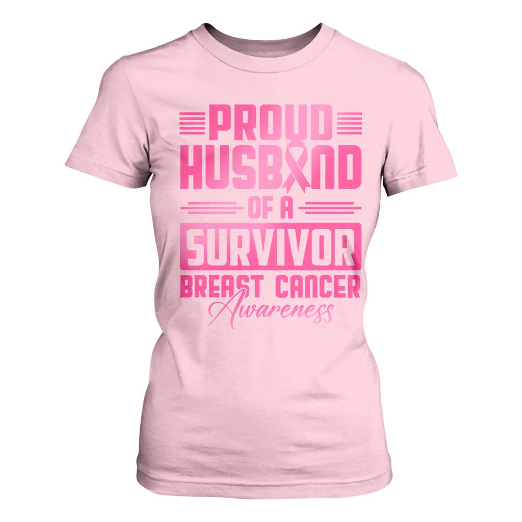 Husband Of A Warrior Breast Cancer Warrior T Shirt For Women Wife Support Squad