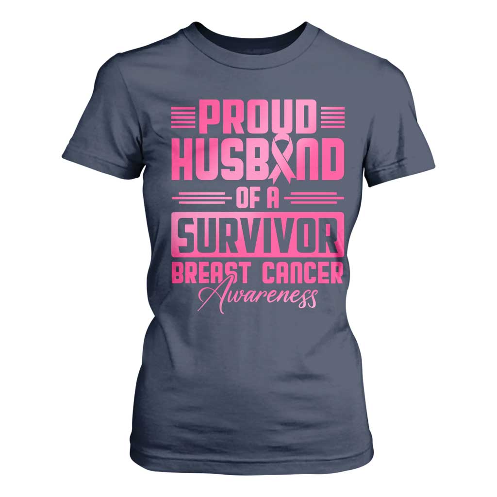 Husband Of A Warrior Breast Cancer Warrior T Shirt For Women Wife Support Squad