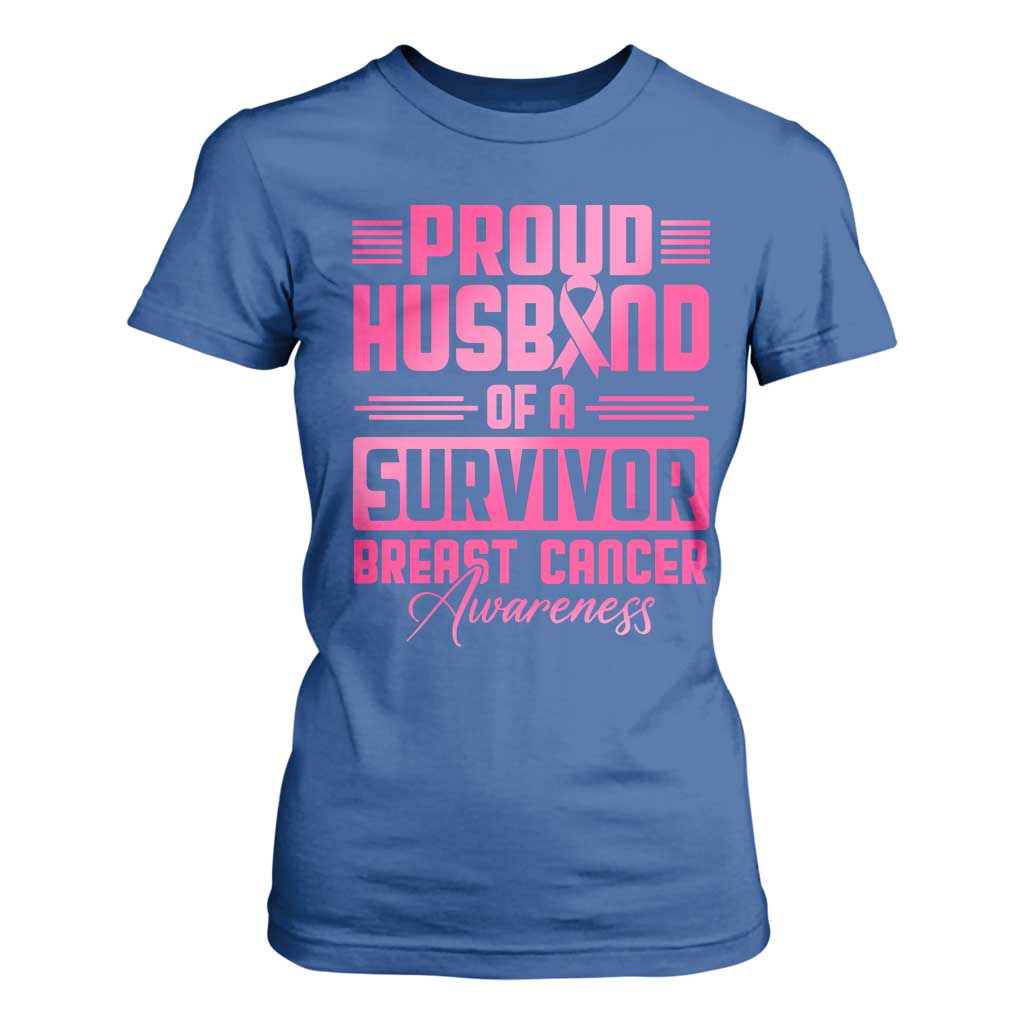Husband Of A Warrior Breast Cancer Warrior T Shirt For Women Wife Support Squad