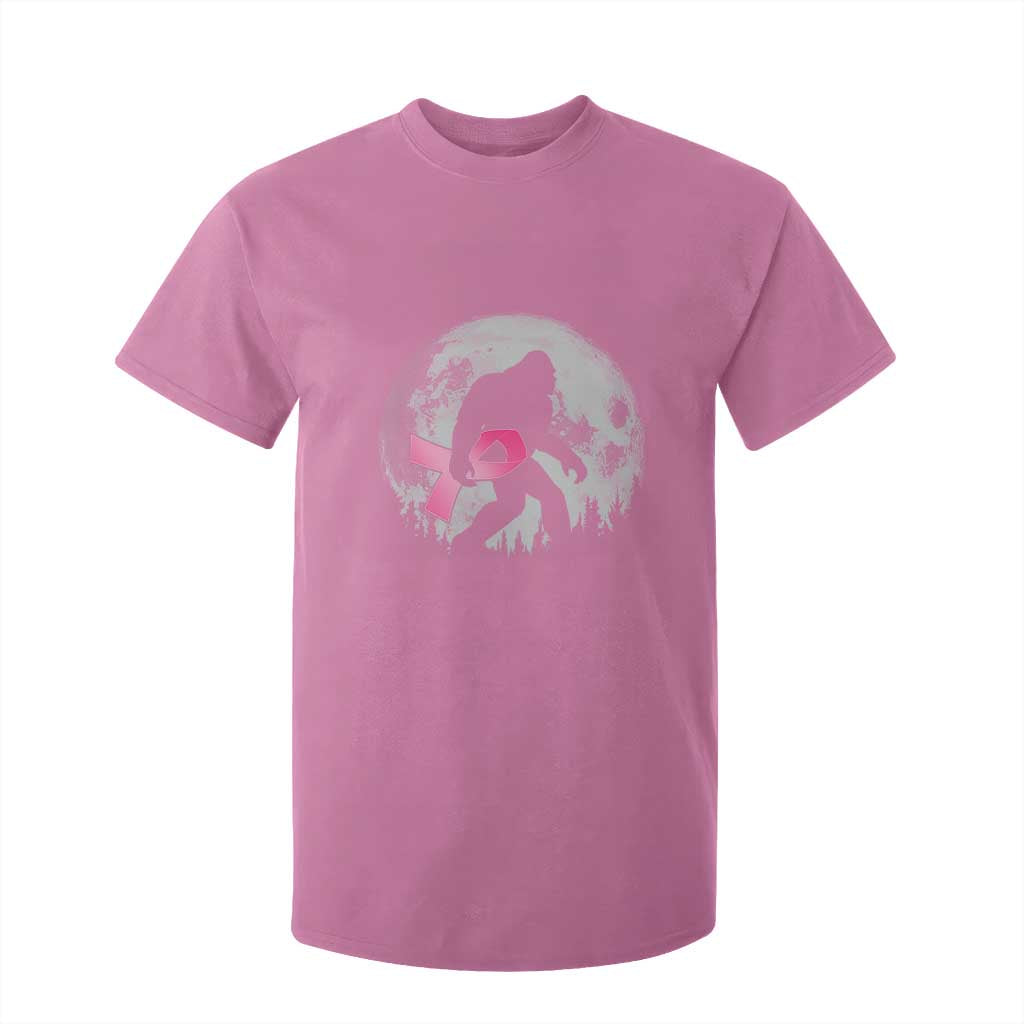 Bigfoot Pink Ribbon Breast Cancer Support T Shirt For Kid