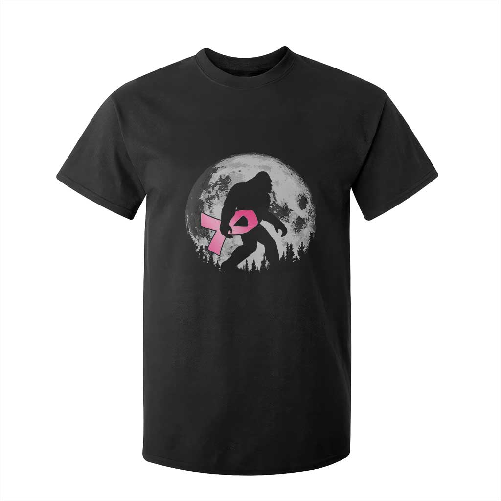 Bigfoot Pink Ribbon Breast Cancer Support T Shirt For Kid
