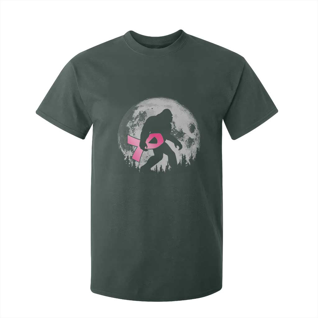 Bigfoot Pink Ribbon Breast Cancer Support T Shirt For Kid