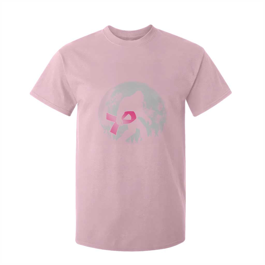 Bigfoot Pink Ribbon Breast Cancer Support T Shirt For Kid
