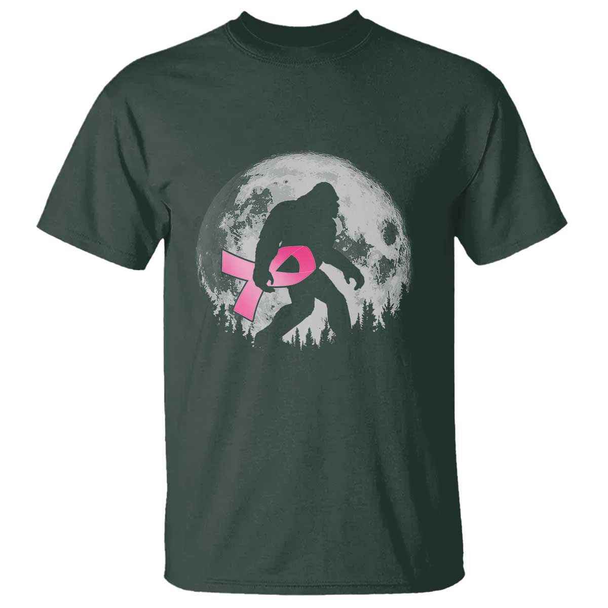 Bigfoot Pink Ribbon Breast Cancer Support T Shirt
