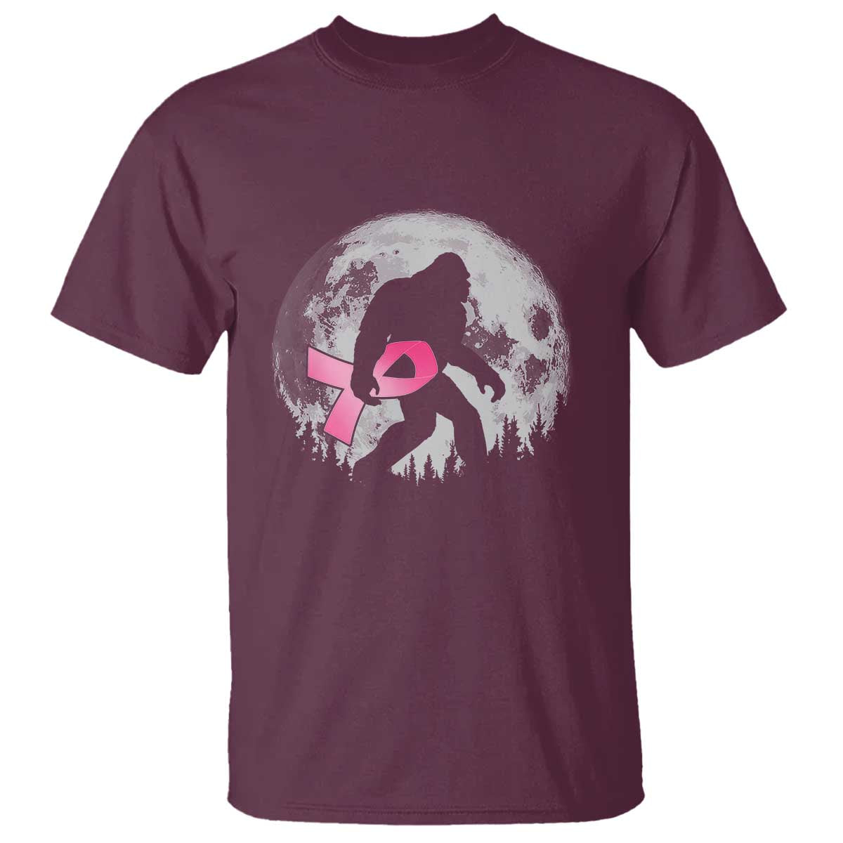 Bigfoot Pink Ribbon Breast Cancer Support T Shirt