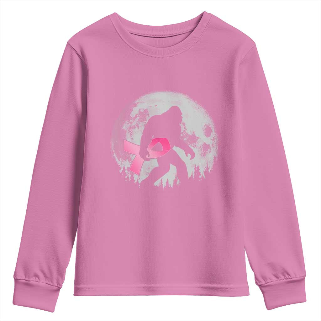 Bigfoot Pink Ribbon Breast Cancer Support Youth Sweatshirt