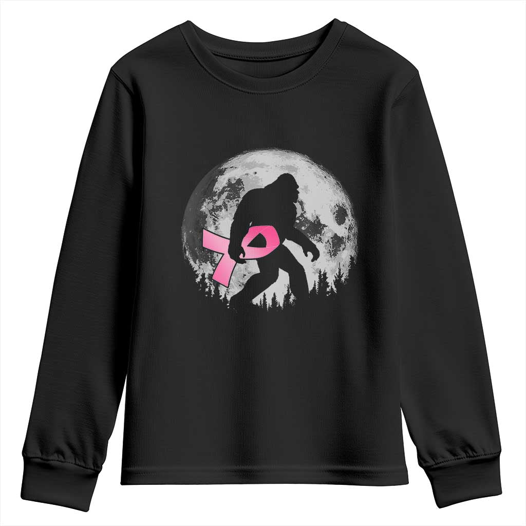 Bigfoot Pink Ribbon Breast Cancer Support Youth Sweatshirt