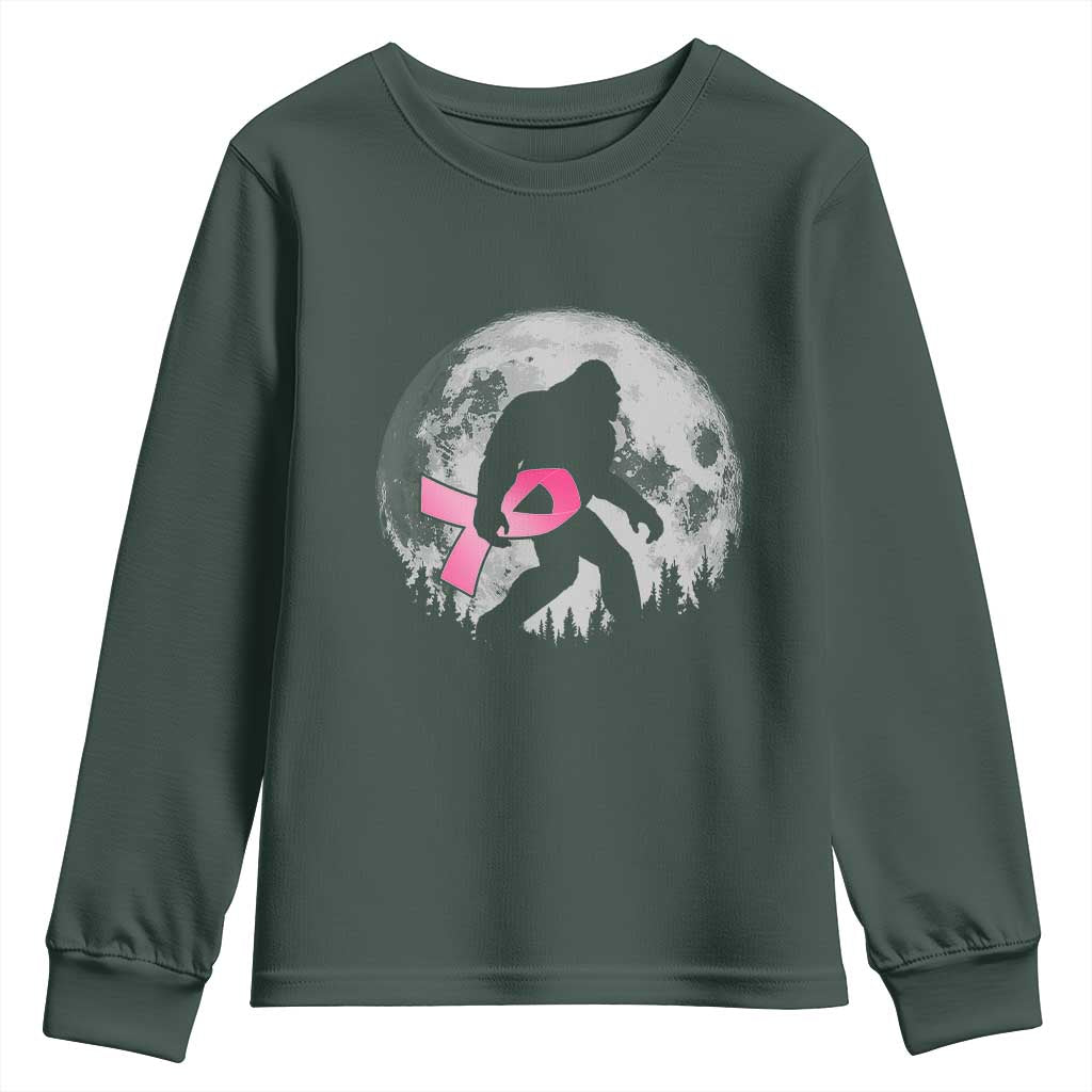 Bigfoot Pink Ribbon Breast Cancer Support Youth Sweatshirt