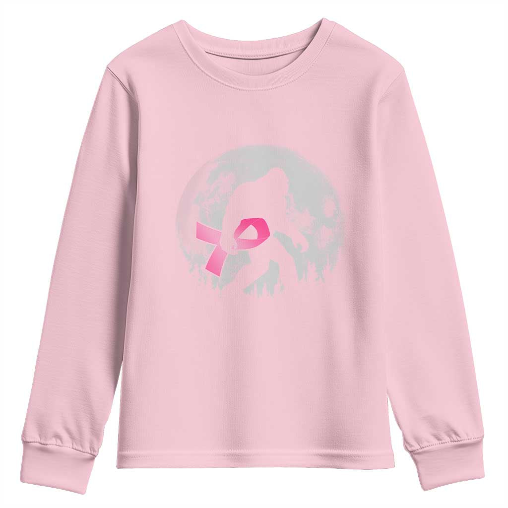 Bigfoot Pink Ribbon Breast Cancer Support Youth Sweatshirt
