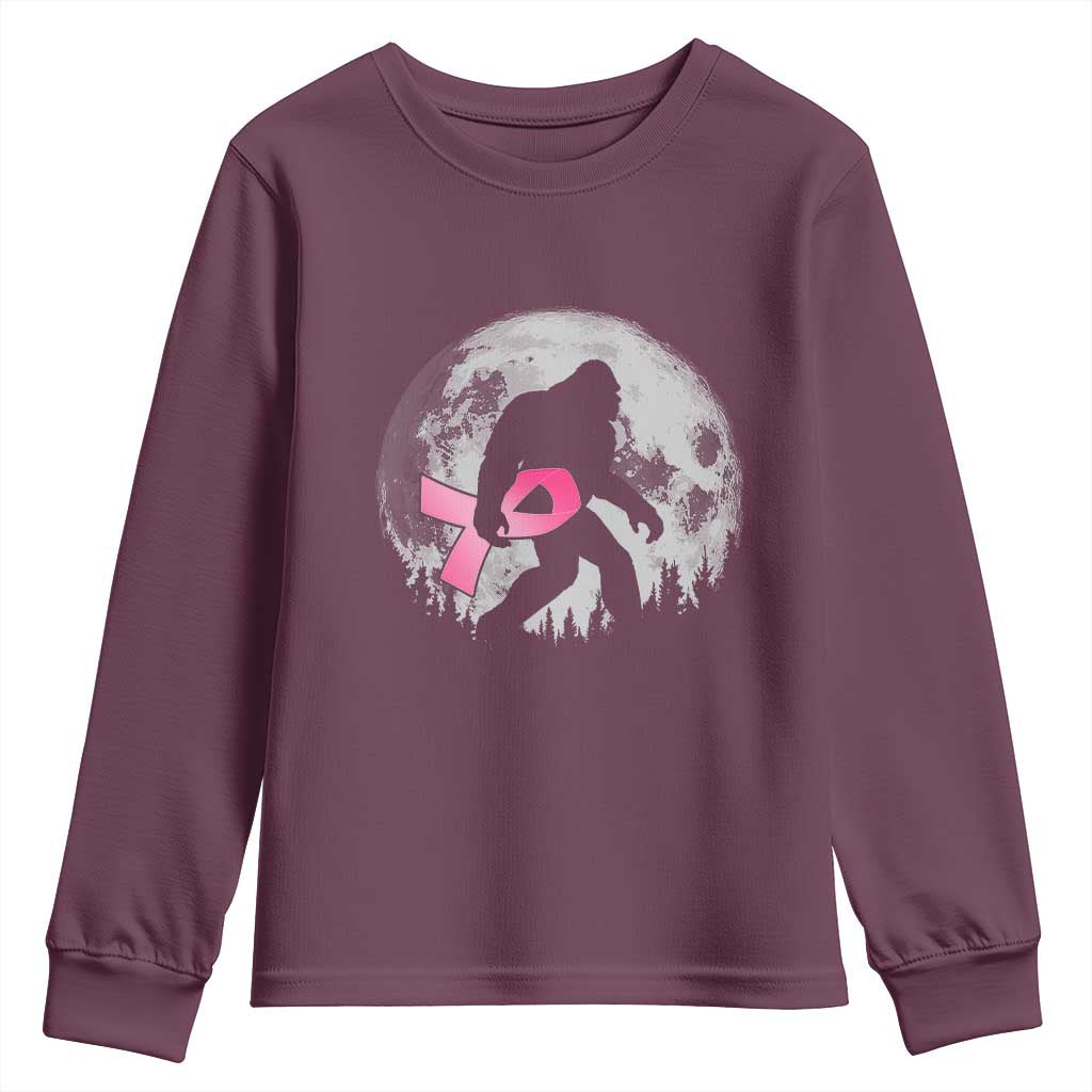 Bigfoot Pink Ribbon Breast Cancer Support Youth Sweatshirt