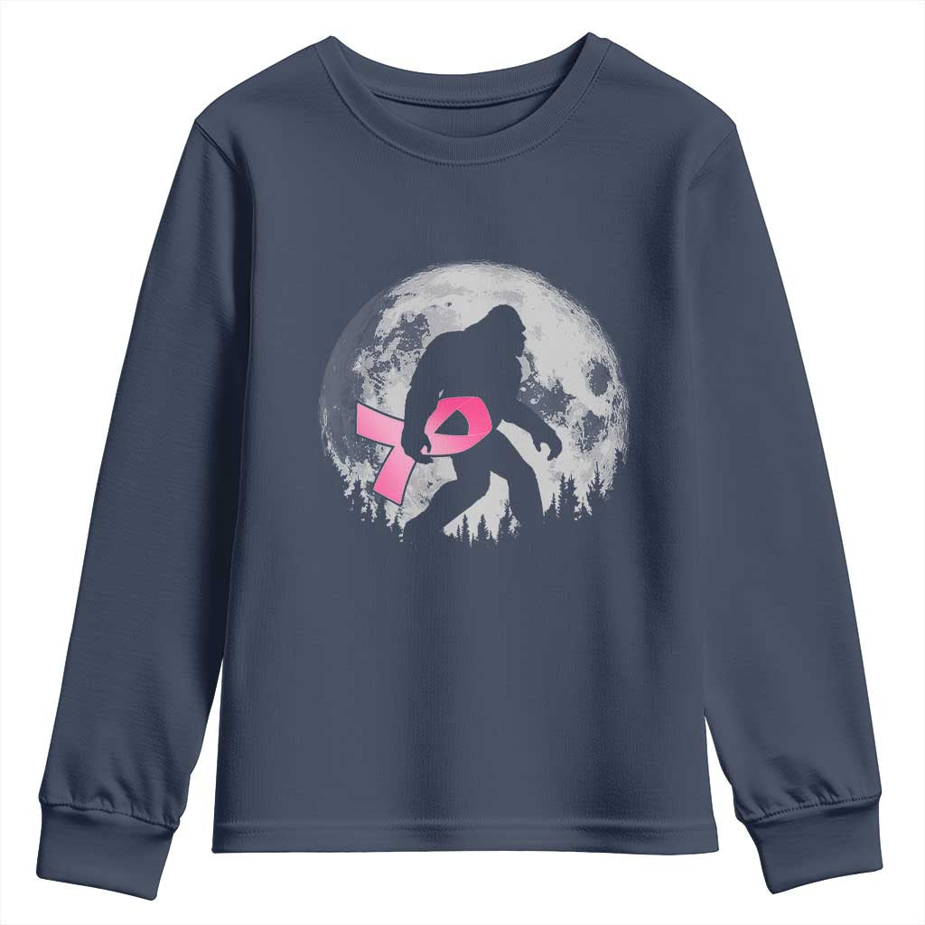 Bigfoot Pink Ribbon Breast Cancer Support Youth Sweatshirt