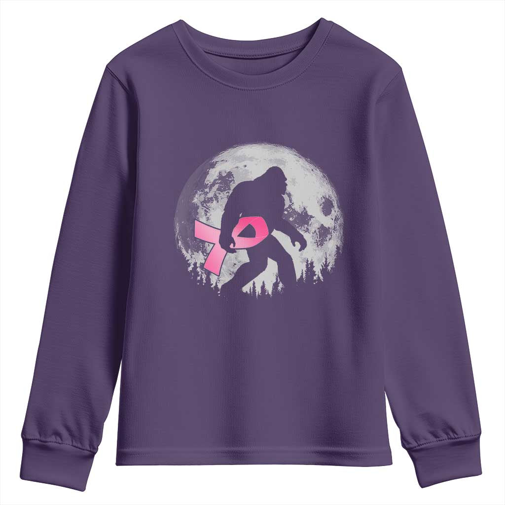Bigfoot Pink Ribbon Breast Cancer Support Youth Sweatshirt