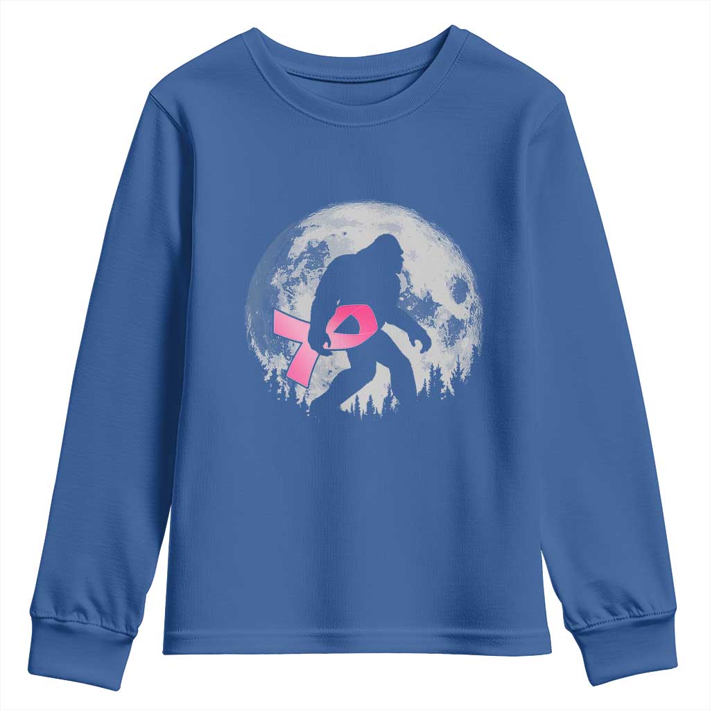 Bigfoot Pink Ribbon Breast Cancer Support Youth Sweatshirt