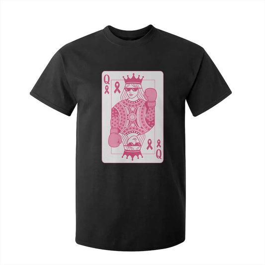 Breast Cancer Support T Shirt For Kid Queen Of Pink Ribbon Blackjack Cards Poker
